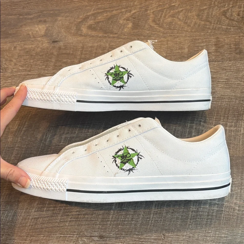 Converse One Star Pro Monster Airbrush Skateboarding Shoes Men's 10 White - Picture 6 of 11